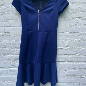 Suede aqua scoop neck dress in size small